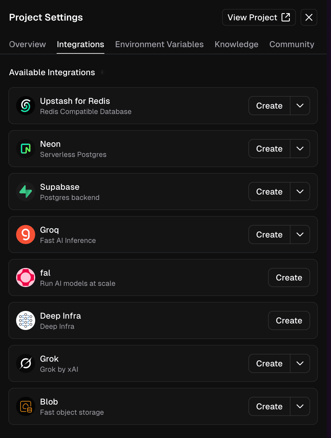 v0 integration options